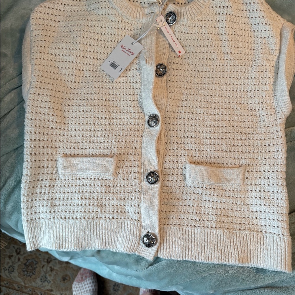 Lucky Brand Cream Knit Cardigan
